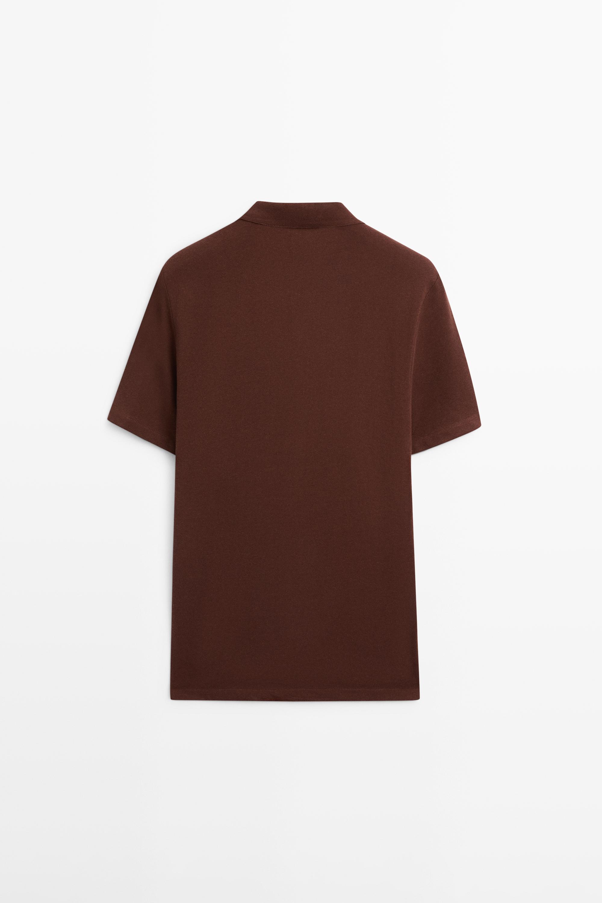 Polo micro-texturé en coton mélangé
